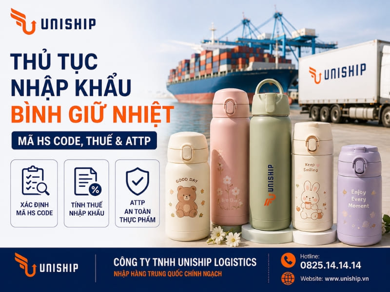 Thủ tục nhập khẩu bình giữ nhiệt: Mã HS Code, Thuế & ATTP