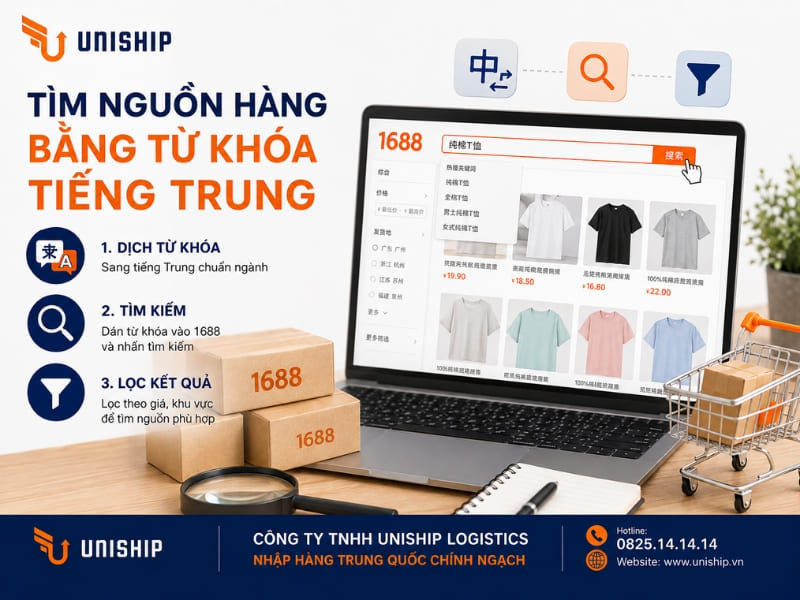 Tìm nguồn hàng trên 1688 bằng từ khóa tiếng Trung