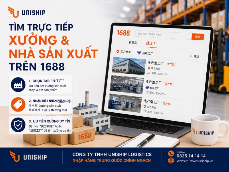 Tìm trực tiếp xưởng và nhà sản xuất trên 1688