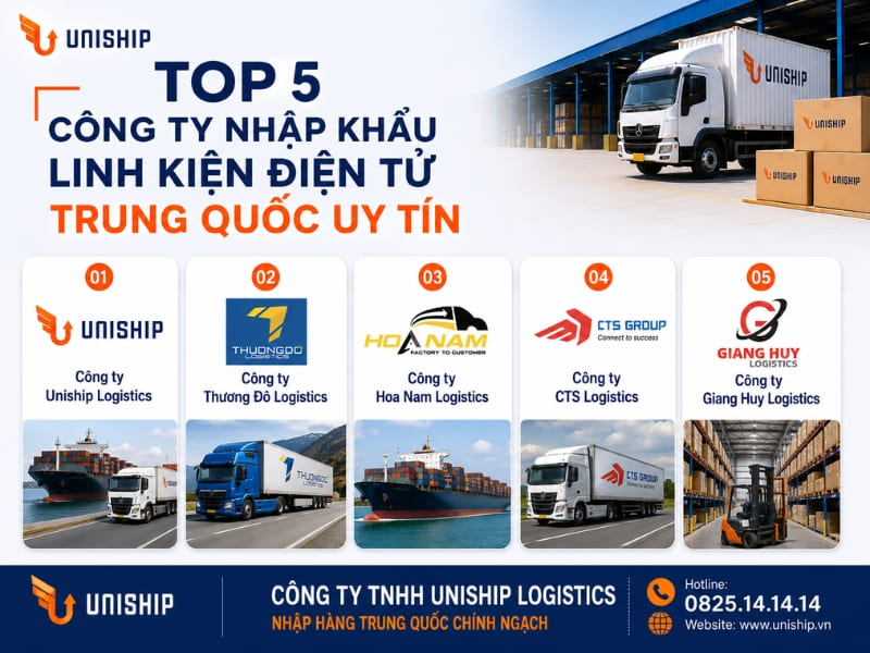Top 5 công ty nhập khẩu linh kiện điện tử Trung Quốc uy tín