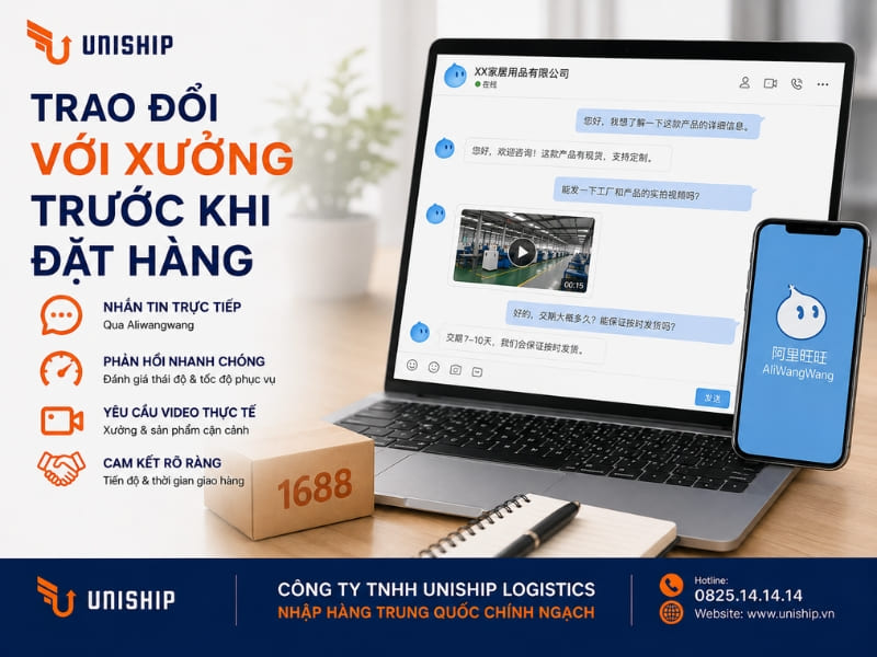 Trao đổi với xưởng trước khi đặt hàng