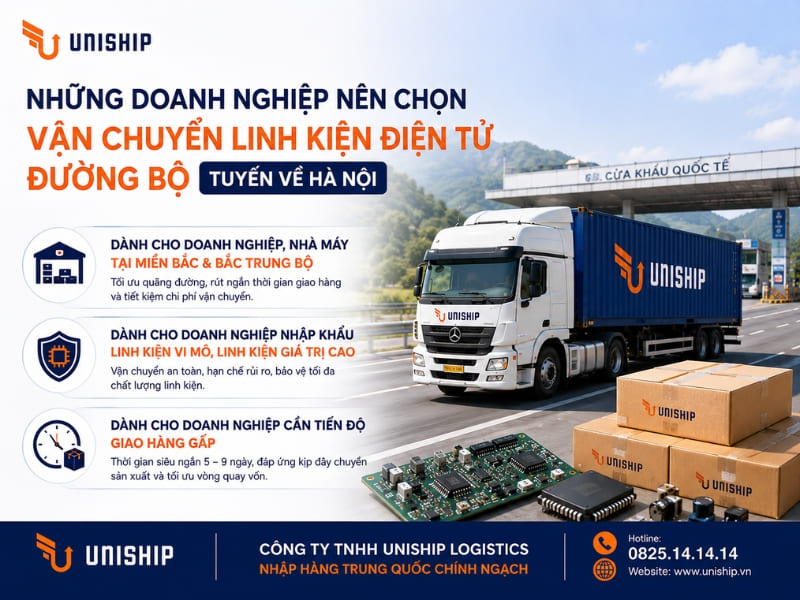 Những doanh nghiệp nên chọn vận chuyển linh kiện điện tử đường bộ tuyến về Hà Nội