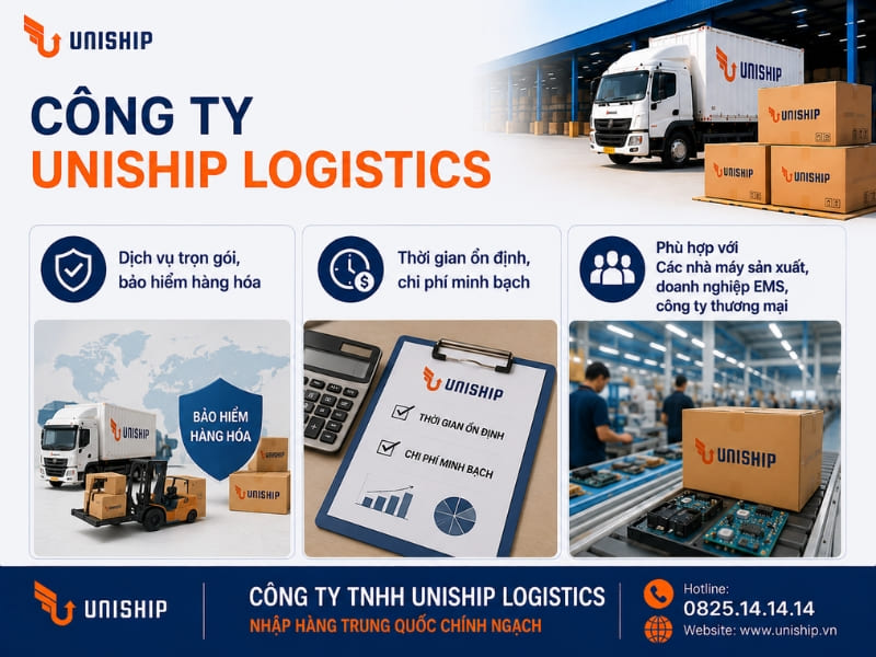 Công ty Uniship Logistics hỗ trợ nhập khẩu linh kiện điện tử