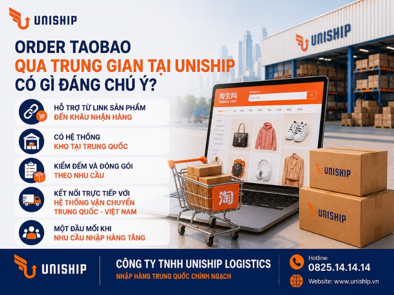 Order Taobao qua trung gian tại Uniship