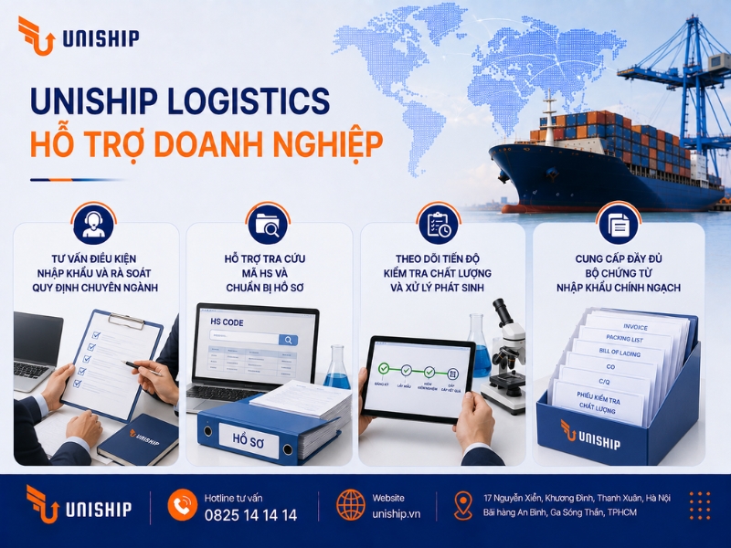 Uniship Logistics hỗ trợ doanh nghiệp làm thủ tục nhập khẩu nguyên liệu thức ăn chăn nuôi