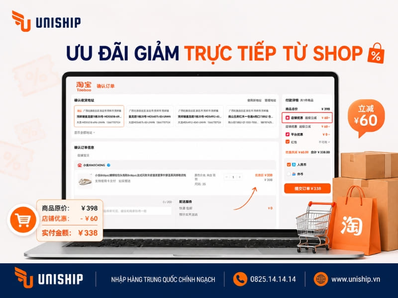 Cho hàng vào giỏ và kiểm tra ưu đãi