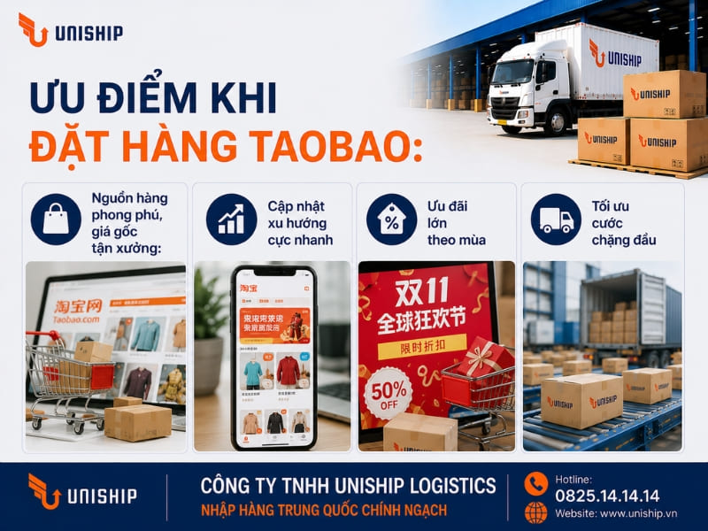 Ưu điểm khi đặt hàng Taobao