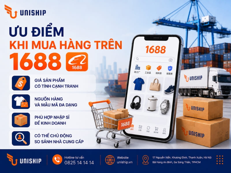 Ưu điểm khi mua hàng trên 1688