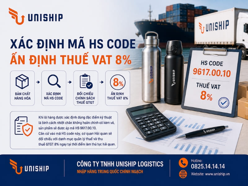 Thuế GTGT bình giữ nhiệt được xác định theo mã HS code