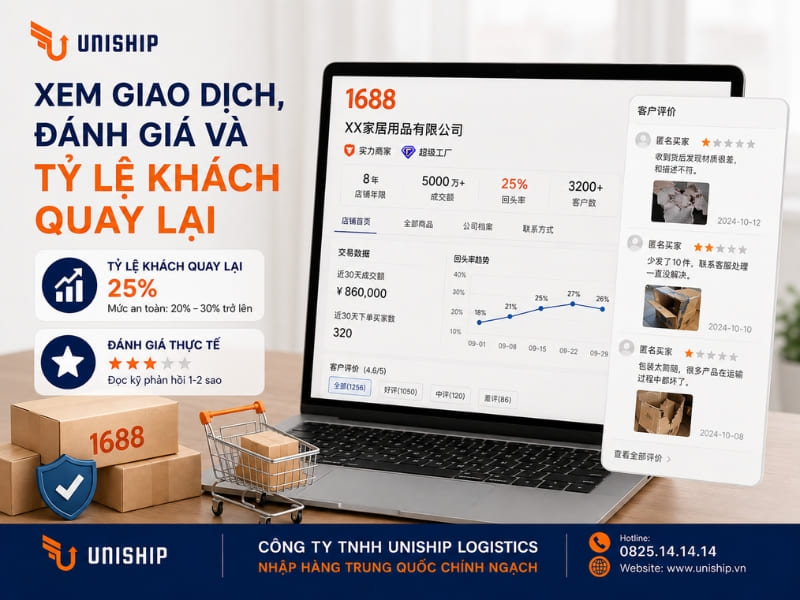 Xem giao dịch, đánh giá và tỷ lệ khách quay lại
