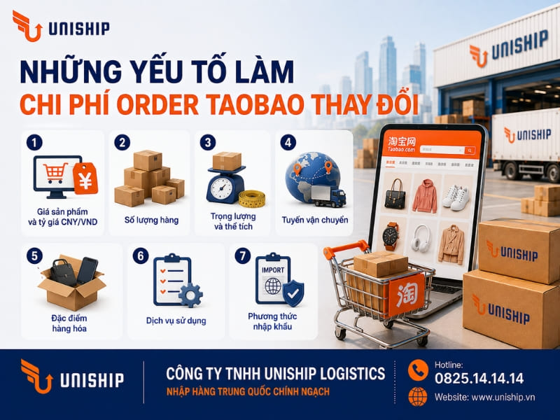 Những yếu tố làm chi phí order Taobao thay đổi