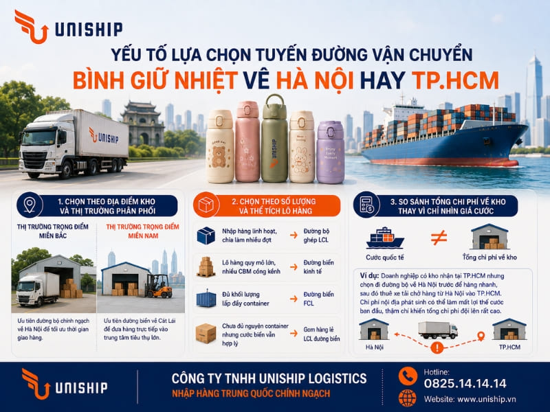 Yếu tố lựa chọn vận chuyển bình giữ nhiệt về Hà Nội hay TP.HCM