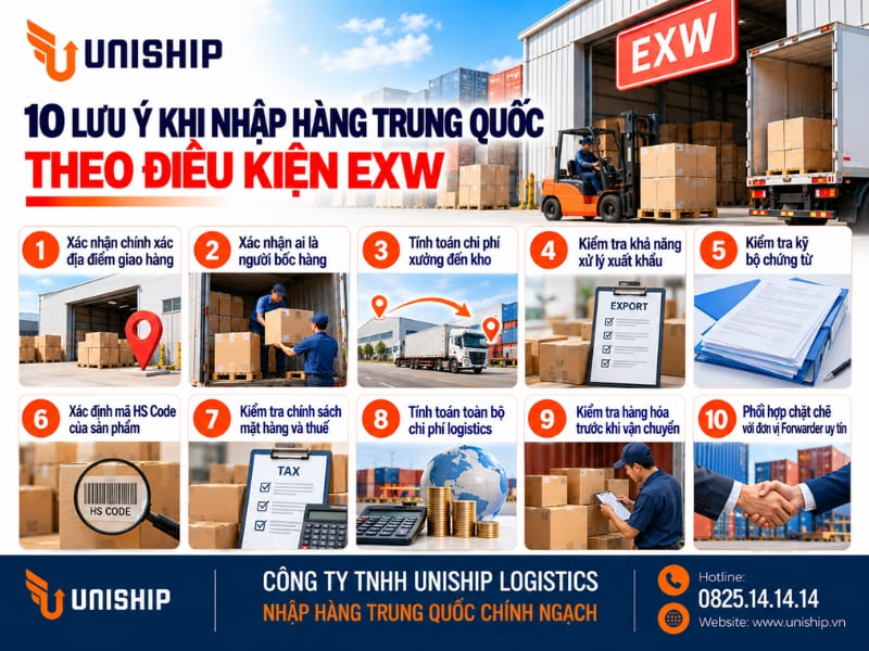 10 lưu ý khi nhập hàng Trung Quốc theo điều kiện EXW