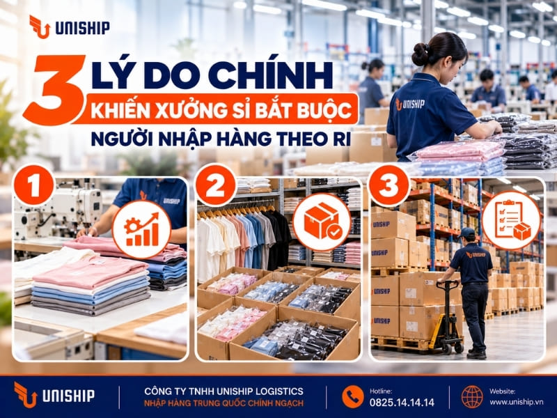 3 lý do chính khiến xưởng sỉ bắt buộc người nhập hàng theo ri