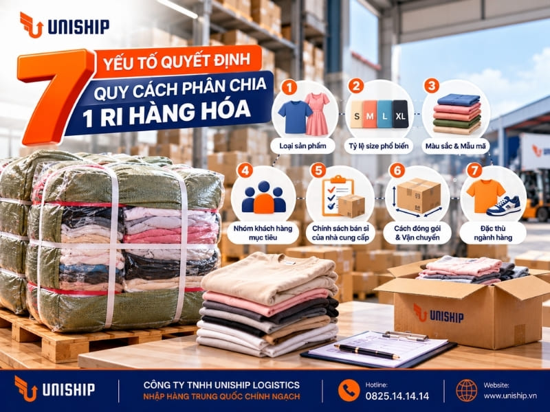 7 Yếu tố quyết định quy cách phân chia 1 ri hàng hóa