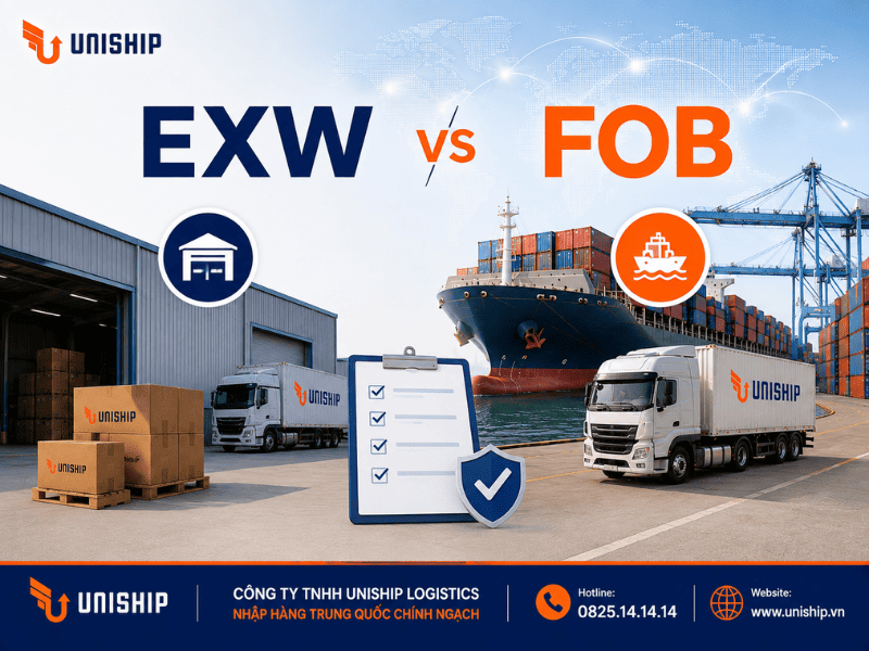 EXW và FOB khác nhau