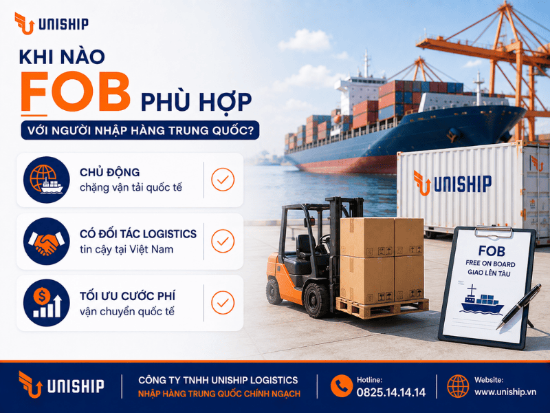 FOB phù hợp với người nhập hàng Trung Quốc khi