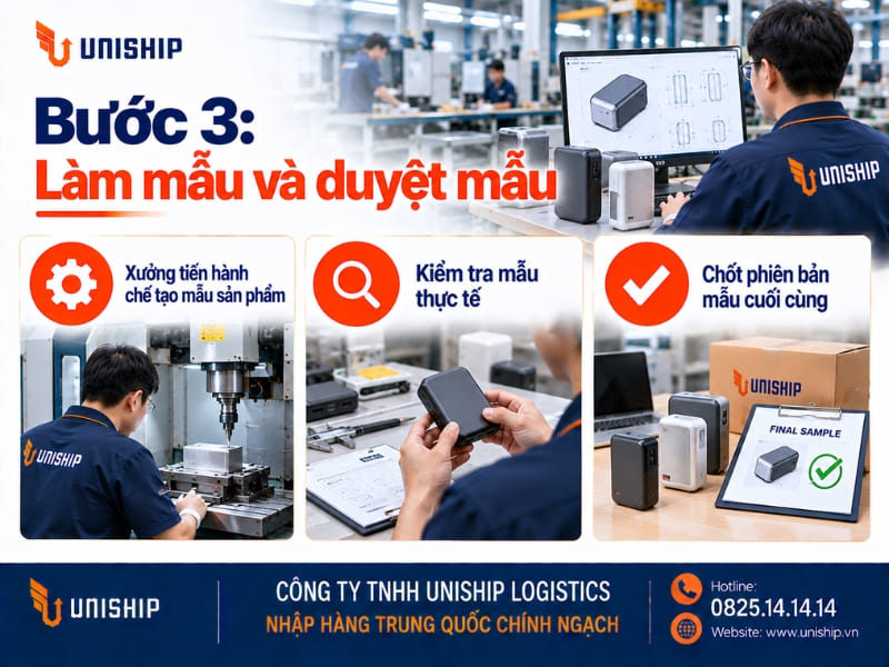 Bước 3: Làm mẫu và duyệt mẫu