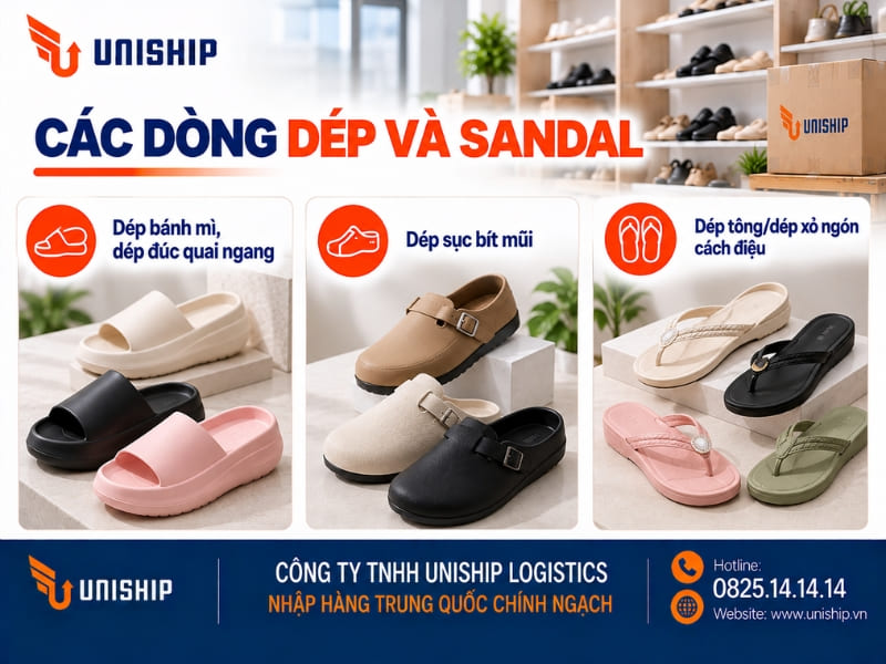 Các dòng dép và sandal