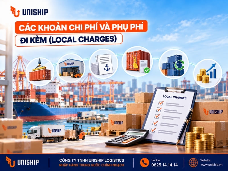 Các khoản chi phí và phụ phí đi kèm khi vận chuyển ghép container đường biển