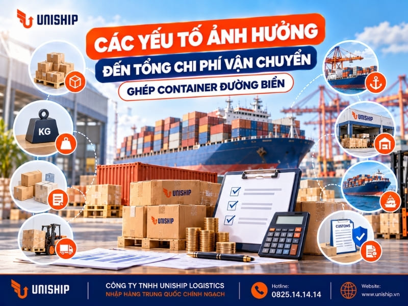 Các yếu tố ảnh hưởng đến tổng chi phí vận chuyển ghép container đường biển