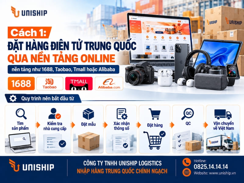Cách 1: Đặt hàng điện tử Trung Quốc qua nền tảng online
