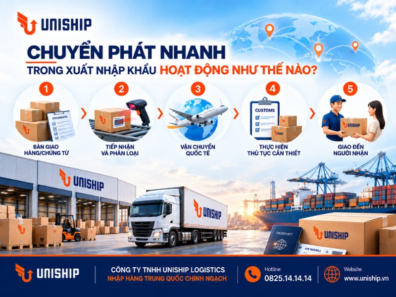 Chuyển phát nhanh trong xuất nhập khẩu hoạt động