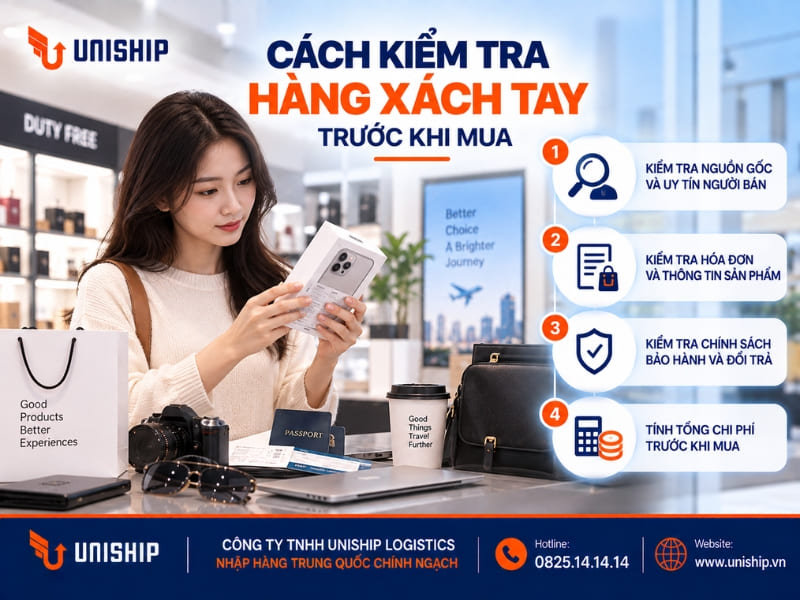 Cách kiểm tra hàng xách tay trước khi mua