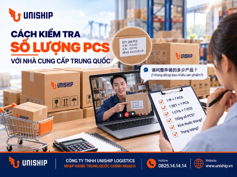 Cách kiểm tra số lượng PCS với nhà cung cấp Trung Quốc