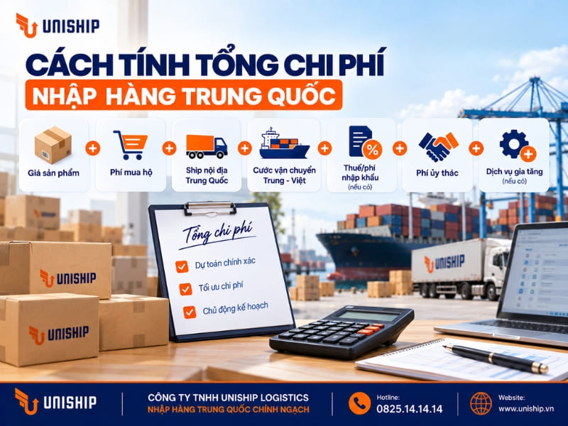 Cách tính tổng chi phí nhập hàng Trung Quốc