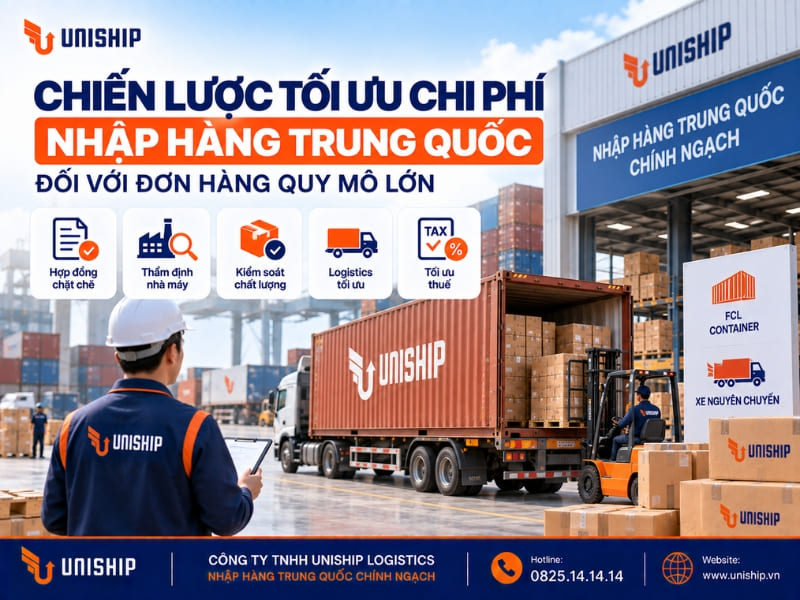 Chiến lược tối ưu chi phí nhập hàng Trung Quốc đối với đơn hàng quy mô lớn
