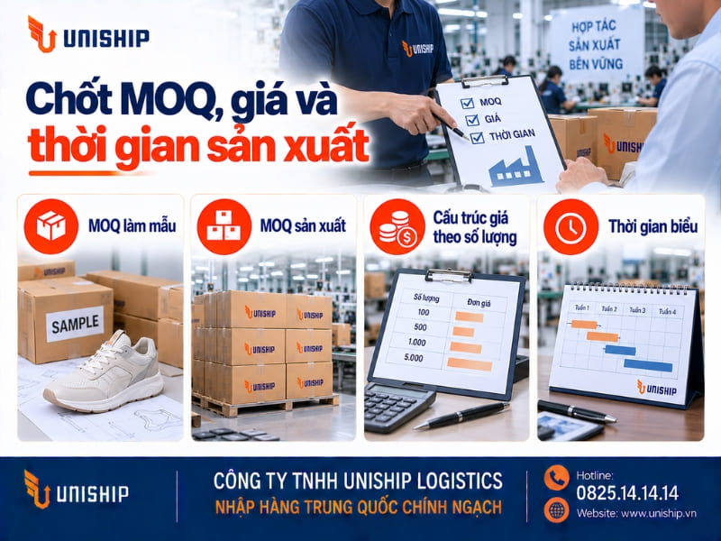 Chốt MOQ, giá và thời gian sản xuất