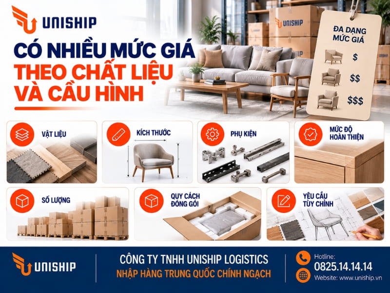 Có nhiều mức giá theo chất liệu và cấu hình