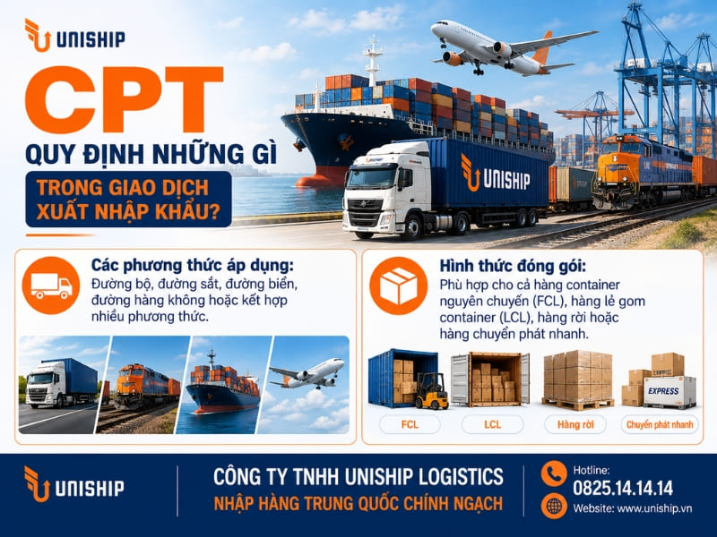 CPT quy định những gì trong giao dịch xuất nhập khẩu?