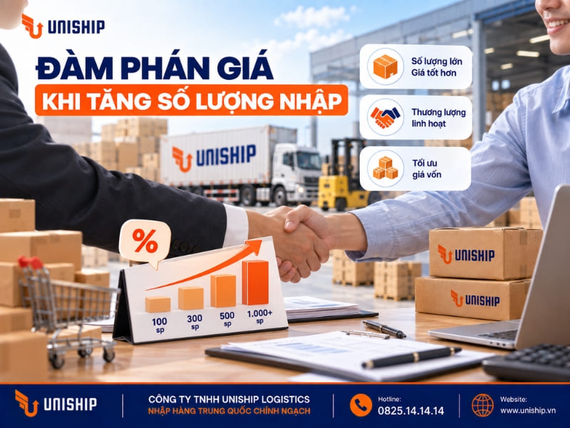 Đàm phán giá khi tăng số lượng nhập