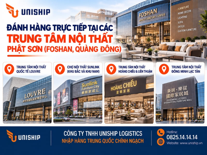 Đánh hàng trực tiếp tại các trung tâm nội thất Phật Sơn (Foshan, Quảng Đông)