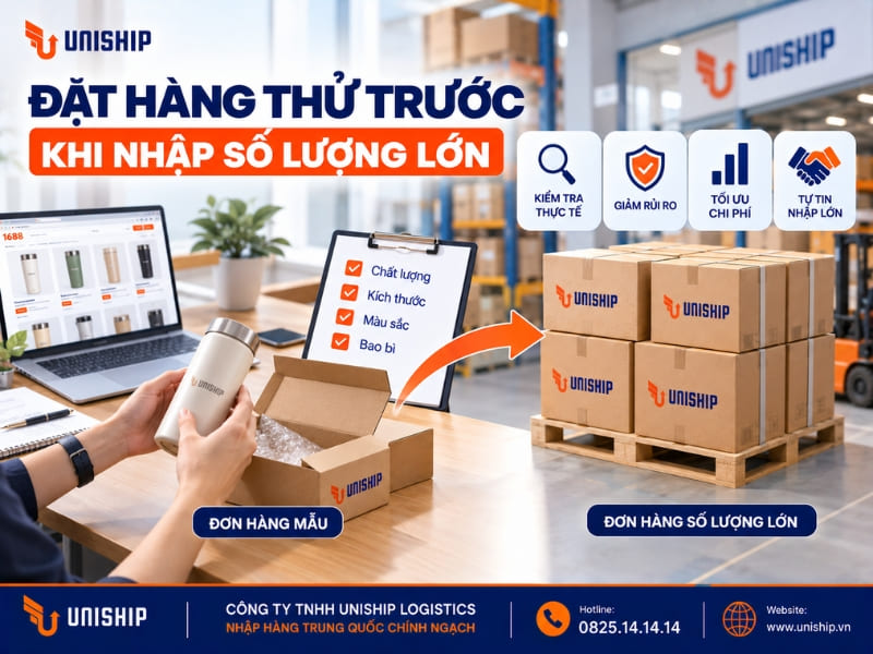Đặt hàng thử trước khi nhập số lượng lớn