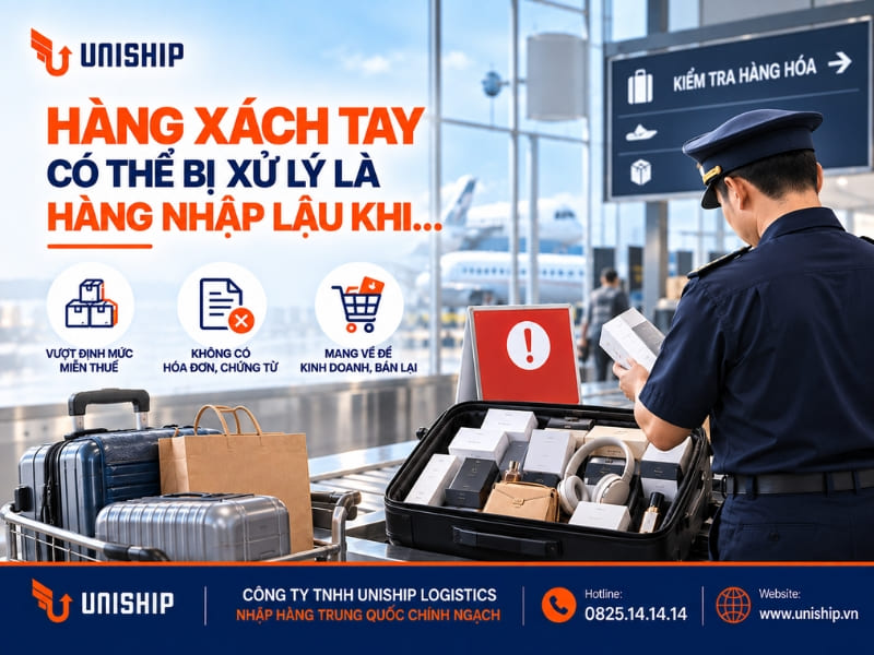 hàng xách tay có thể bị xử lý là hàng nhập lậu