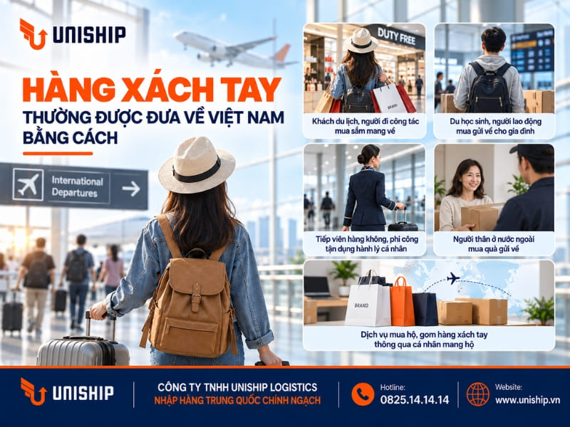 Hàng xách tay thường được đưa về Việt Nam bằng cách
