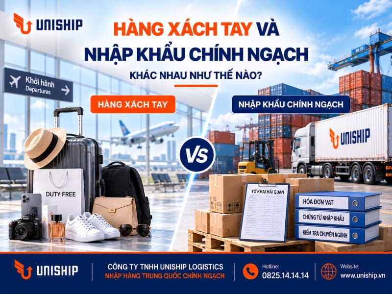 Hàng xách tay và nhập khẩu chính ngạch khác nhau