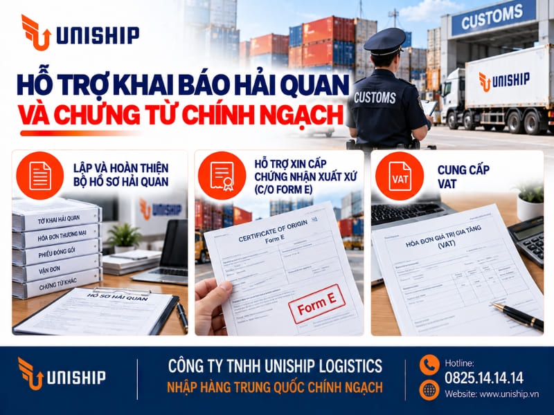 Hỗ trợ khai báo hải quan và chứng từ chính ngạch