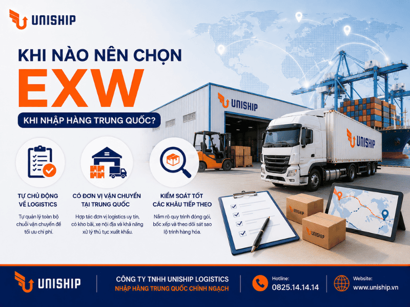 Khi nào nên chọn EXW khi nhập hàng Trung Quốc