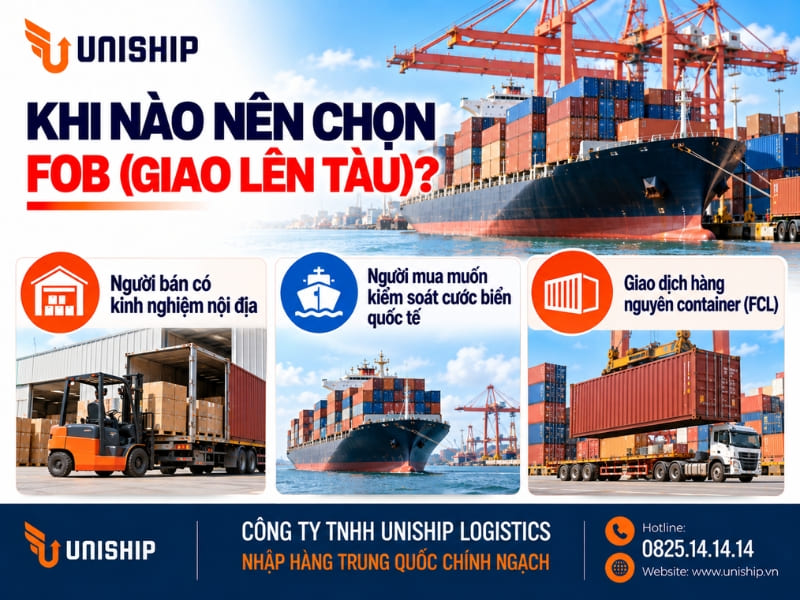 Khi nào nên chọn FOB (Giao lên tàu)