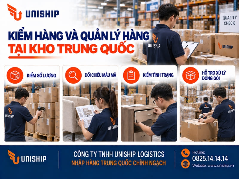 Kiểm hàng và quản lý hàng tại kho Trung Quốc