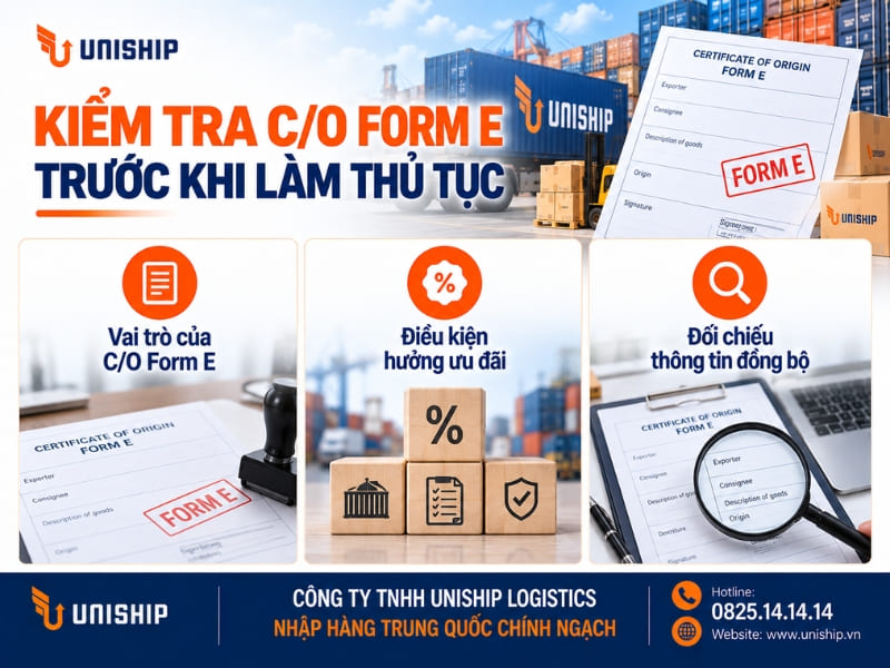 Kiểm tra C/O Form E trước khi làm thủ tục