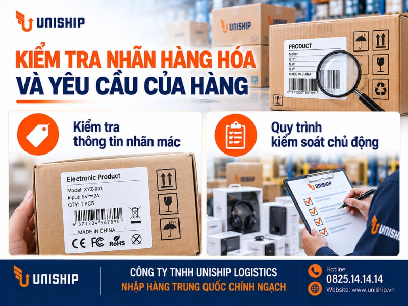 Kiểm tra nhãn hàng hóa và yêu cầu của hàng trước khi vận chuyển