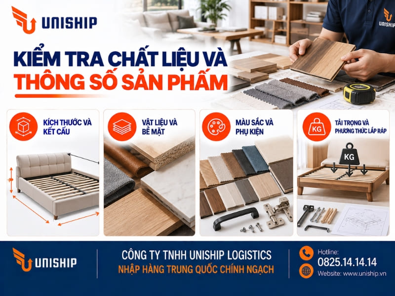 Kiểm tra chất liệu và thông số sản phẩm