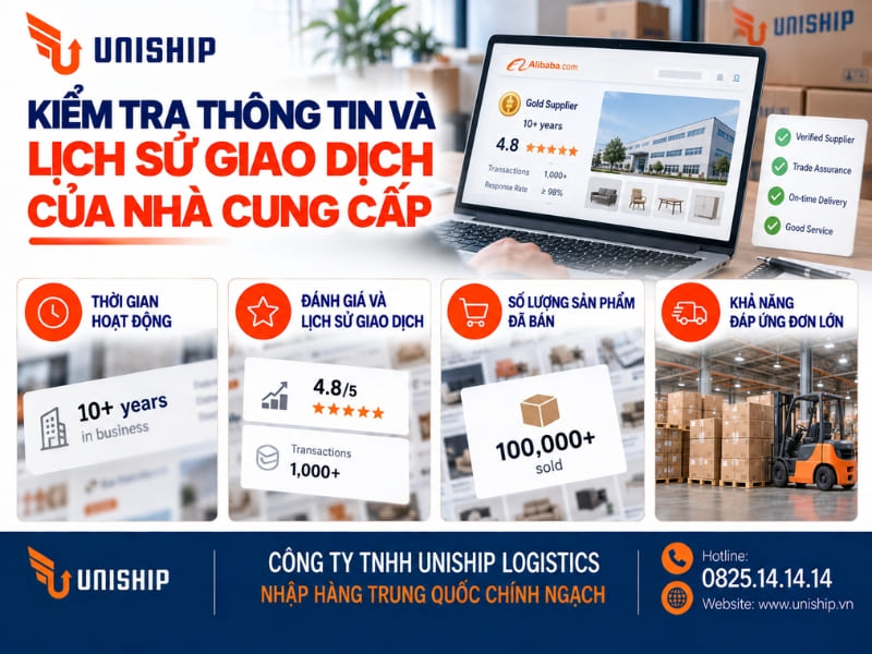 Kiểm tra thông tin và lịch sử giao dịch của nhà cung cấp