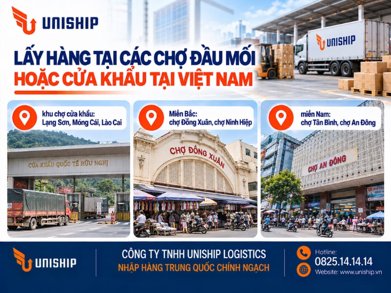 Lấy hàng tại các chợ đầu mối hoặc cửa khẩu tại Việt Nam
