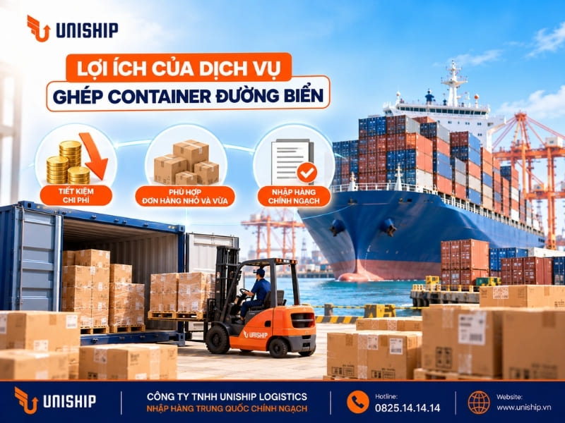 Lợi ích của dịch vụ ghép container đường biển